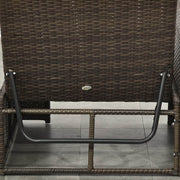 Aosom Conversation Set 5 Piece Outdoor Patio Rattan Wicker 2 Person Conversation Set with Storage in Deep Grey