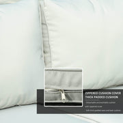 Aosom Conversation Set 6 Piece Outdoor Patio Rattan Wicker Conversation Set with Reclining Chairs in Grey