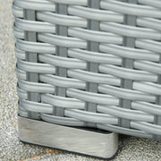 Aosom Conversation Set 6 Piece Outdoor Patio Rattan Wicker Conversation Set with Reclining Chairs in Grey