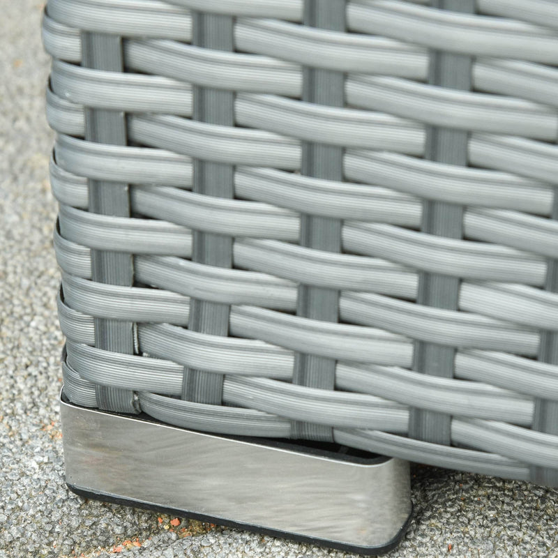 Aosom Conversation Set 6 Piece Outdoor Patio Rattan Wicker Conversation Set with Reclining Chairs in Grey