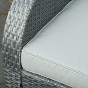 Aosom Conversation Set 6 Piece Outdoor Patio Rattan Wicker Conversation Set with Reclining Chairs in Grey