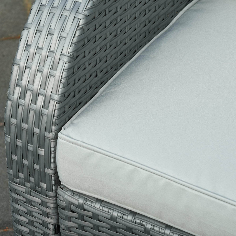 Aosom Conversation Set 6 Piece Outdoor Patio Rattan Wicker Conversation Set with Reclining Chairs in Grey