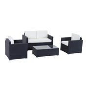 Aosom Conversation Set Beige 4 Piece Outdoor Patio Wicker Rattan Conversation Sofa Set - Available in 2 Colours