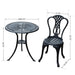 Aosom Dining Set 3 Piece Outdoor Patio Garden Cast Aluminum Cafe Bistro Round Table and Chair Set - Available in 3 Colours