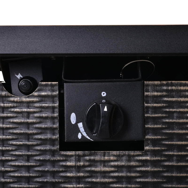 Aosom Fire Pit 30 Inch Propane Gas Square Outdoor Fire Pit Table in Black