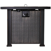 Aosom Fire Pit 30 Inch Propane Gas Square Outdoor Fire Pit Table in Black