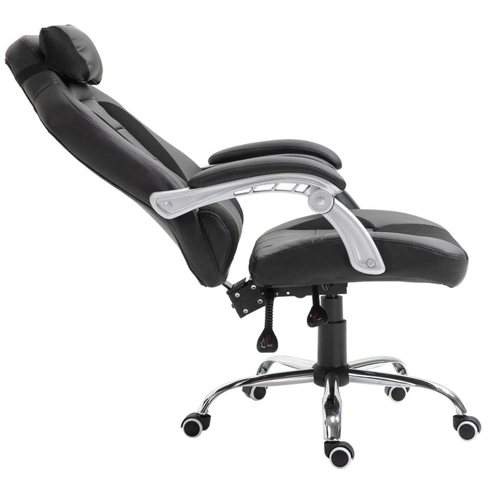 Aosom Gaming Chair Ergonomic Swivel Recliner Height Adjustable Racing Office Gaming Chair in Faux Leather - Available in 2 Colours