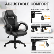 Aosom Gaming Chair Racecar Style Office Gaming Chair with High Back and Adjustable Swivel Seat in Faux Leather - Available in 3 Colours