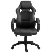 Aosom Gaming Chair Racecar Style Office Gaming Chair with High Back and Adjustable Swivel Seat in Faux Leather - Available in 3 Colours