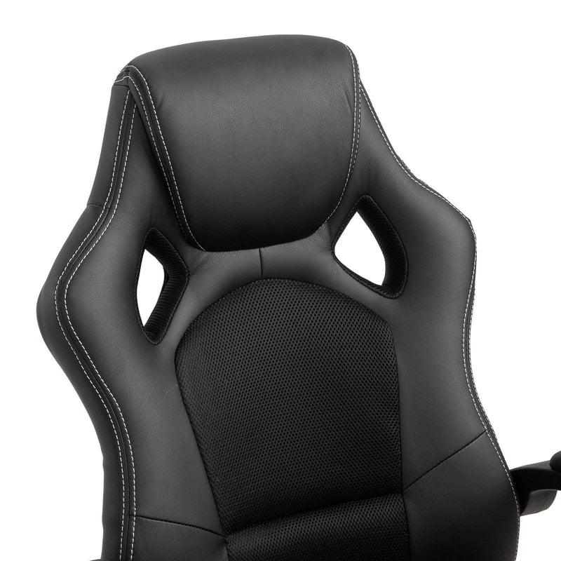 Aosom Gaming Chair Racecar Style Office Gaming Chair with High Back and Adjustable Swivel Seat in Faux Leather - Available in 3 Colours