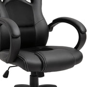 Aosom Gaming Chair Racecar Style Office Gaming Chair with High Back and Adjustable Swivel Seat in Faux Leather - Available in 3 Colours