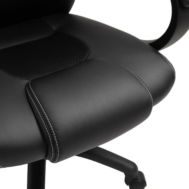 Aosom Gaming Chair Racecar Style Office Gaming Chair with High Back and Adjustable Swivel Seat in Faux Leather - Available in 3 Colours