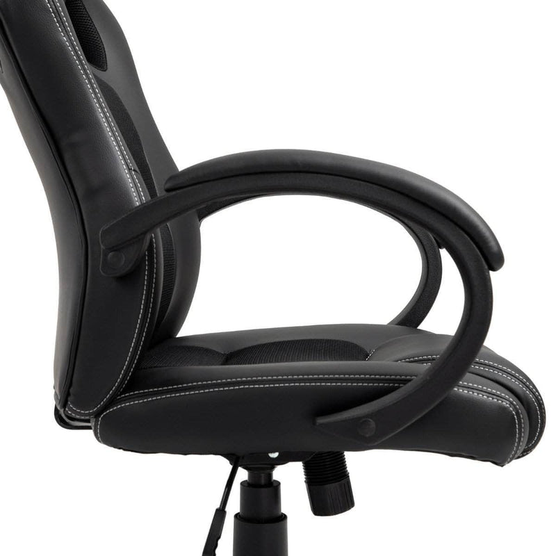 Aosom Gaming Chair Racecar Style Office Gaming Chair with High Back and Adjustable Swivel Seat in Faux Leather - Available in 3 Colours
