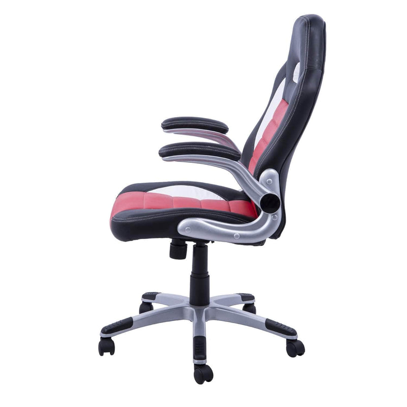 Aosom Gaming Chair Racing Car Office Gaming Chair with Swivel and Adjustable Armrest in Faux Leather - Available in 2 Colours