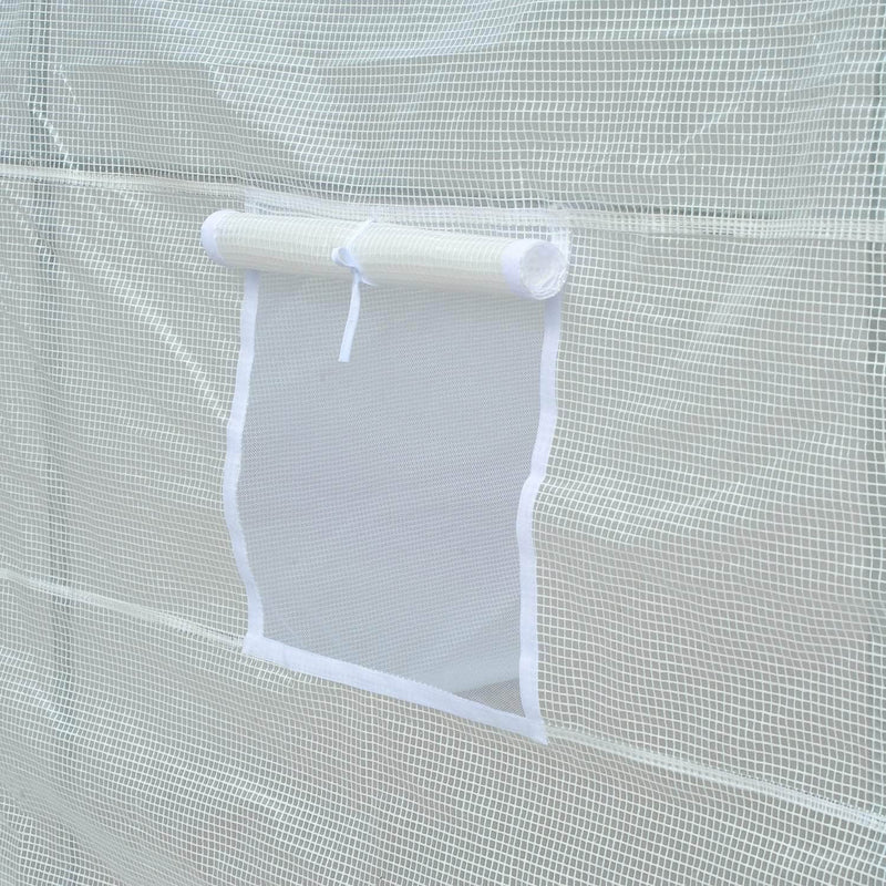 Aosom Greenhouse 11.5ft x 6.6ft Portable Walk In Tunnel Backyard Greenhouse in White