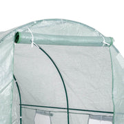 Aosom Greenhouse 8ft x 6.6ft Metal and Plastic Heavy Duty Walk In Backyard Tunnel Greenhouse in Dark Green