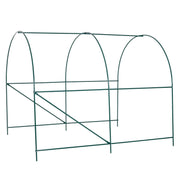 Aosom Greenhouse 8ft x 6.6ft Metal and Plastic Heavy Duty Walk In Backyard Tunnel Greenhouse in Dark Green
