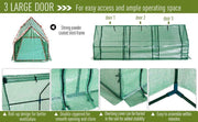 Aosom Greenhouse Long Tunnel 3 Door Metal and Plastic Portable Backyard Greenhouse in Green