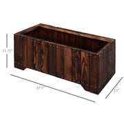 Aosom Planter Box Solid Fir Wooden Rectangular Raised Garden Bed Planter Box in Natural Wood