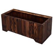 Aosom Planter Box Solid Fir Wooden Rectangular Raised Garden Bed Planter Box in Natural Wood