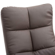 Aosom Recliner Ergonomic Faux Leather Swivel Recliner and Storage Ottoman in Brown