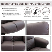 Aosom Recliner Ergonomic Faux Leather Swivel Recliner and Storage Ottoman in Brown