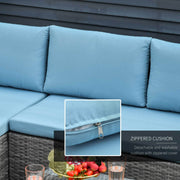 Aosom Sectional 3 Piece Modern Outdoor Patio Hand Woven Rattan Wicker Sectional Sofa with Coffee Table - Available in 2 Colours