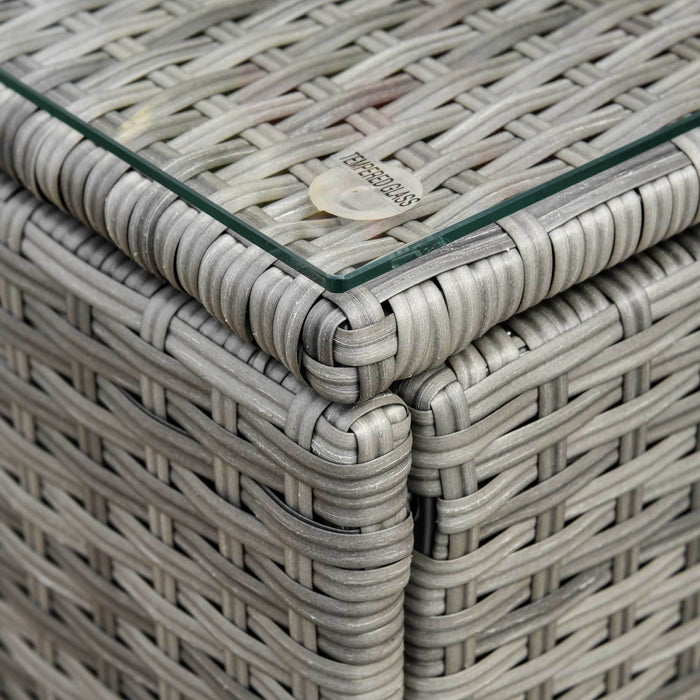 Aosom Sectional 3 Piece Modern Outdoor Patio Hand Woven Rattan Wicker Sectional Sofa with Coffee Table - Available in 2 Colours