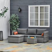 Aosom Sectional 3 Piece Modern Outdoor Patio Hand Woven Rattan Wicker Sectional Sofa with Coffee Table - Available in 2 Colours