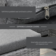 Aosom Sectional 3 Piece Modern Outdoor Patio Hand Woven Rattan Wicker Sectional Sofa with Coffee Table - Available in 2 Colours