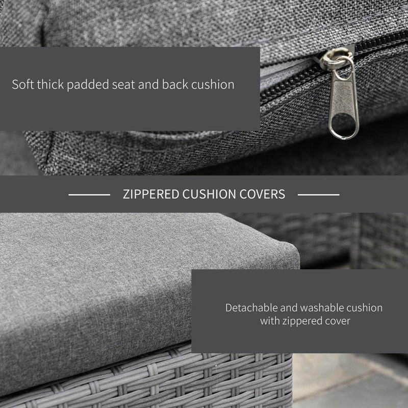 Aosom Sectional 3 Piece Modern Outdoor Patio Hand Woven Rattan Wicker Sectional Sofa with Coffee Table - Available in 2 Colours