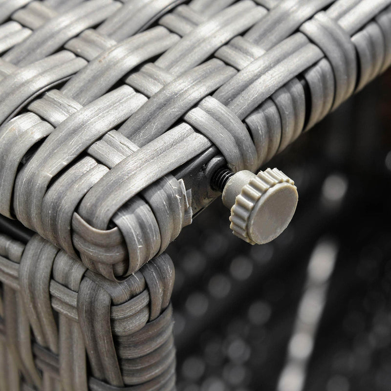 Aosom Sectional 3 Piece Modern Outdoor Patio Hand Woven Rattan Wicker Sectional Sofa with Coffee Table - Available in 2 Colours