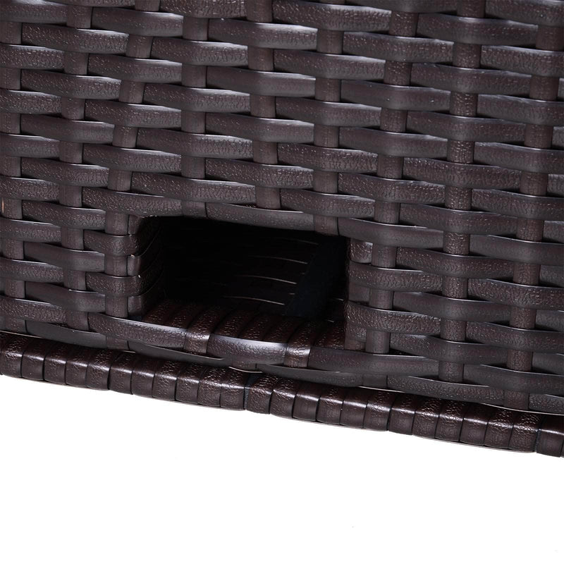 Aosom Sectional 3 Piece Outdoor Patio Rattan Wicker Sectional Sofa with Right Arm Facing Chaise and Coffee Table - Available in 2 Colours