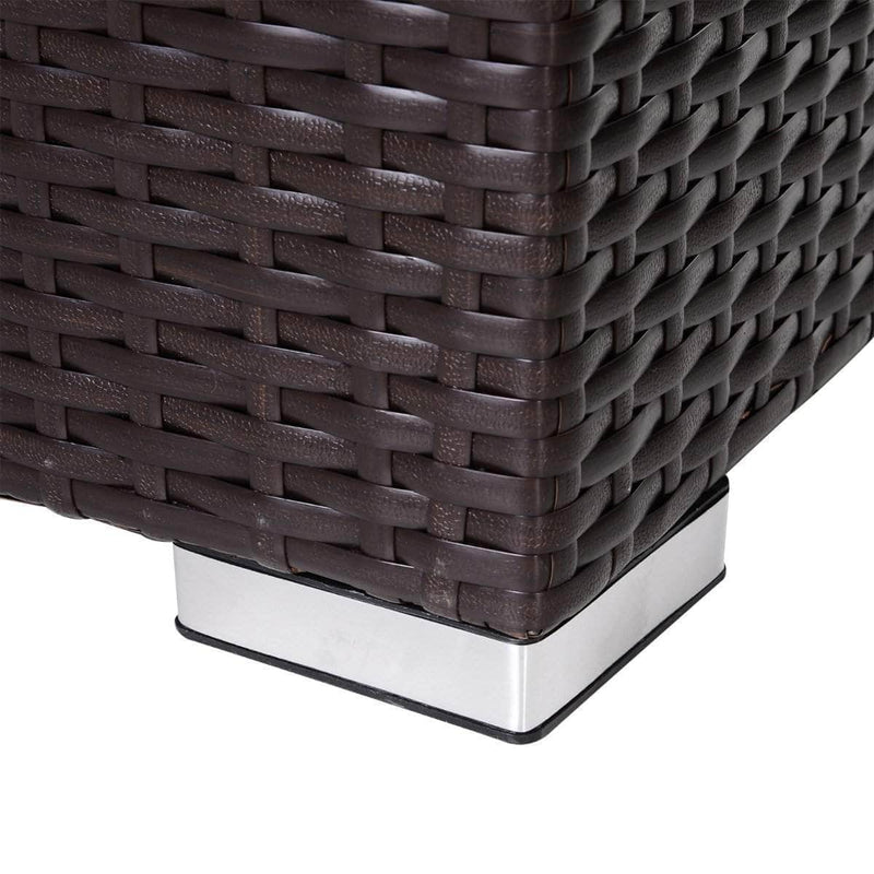 Aosom Sectional 3 Piece Outdoor Patio Rattan Wicker Sectional Sofa with Right Arm Facing Chaise and Coffee Table - Available in 2 Colours