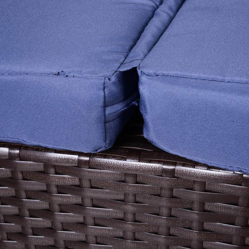 Aosom Sectional 3 Piece Outdoor Patio Rattan Wicker Sectional Sofa with Right Arm Facing Chaise and Coffee Table - Available in 2 Colours