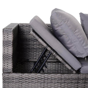 Aosom Sectional 3 Piece Outdoor Patio Rattan Wicker Sectional Sofa with Right Arm Facing Chaise and Coffee Table - Available in 2 Colours