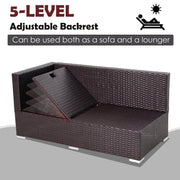 Aosom Sectional 3 Piece Outdoor Patio Rattan Wicker Sectional Sofa with Right Arm Facing Chaise and Coffee Table - Available in 2 Colours