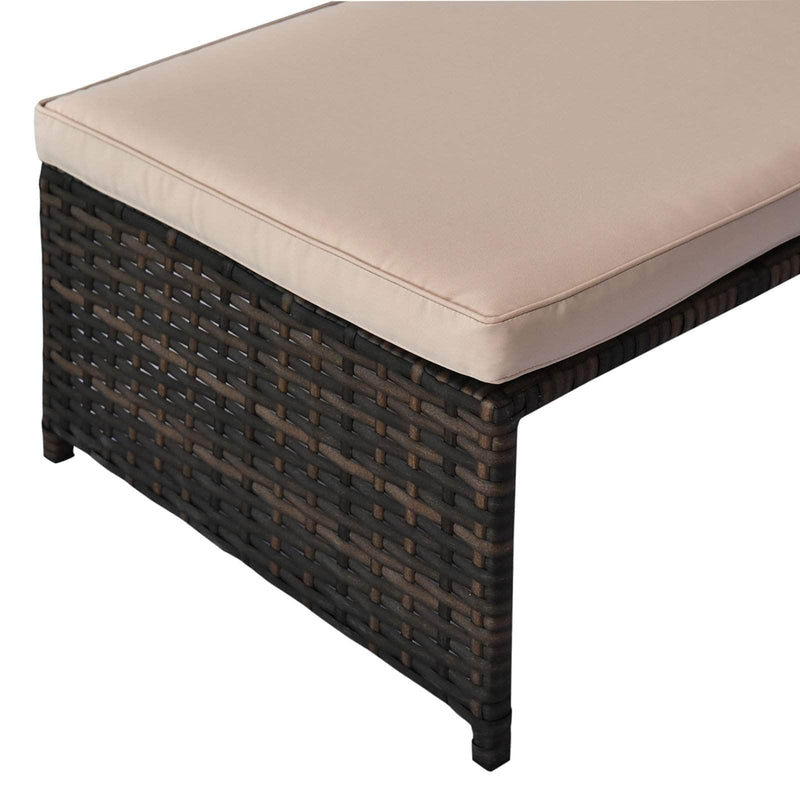 Aosom Sectional 3 Piece Outdoor Rattan Wicker Sectional Sofa with Tufted Cushions and a Coffee Table - Available in 3 Colours