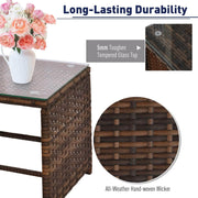 Aosom Sectional 3 Piece Outdoor Rattan Wicker Sectional Sofa with Tufted Cushions and a Coffee Table - Available in 3 Colours