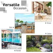 Aosom Sectional 3 Piece Outdoor Rattan Wicker Sectional Sofa with Tufted Cushions and a Coffee Table - Available in 3 Colours