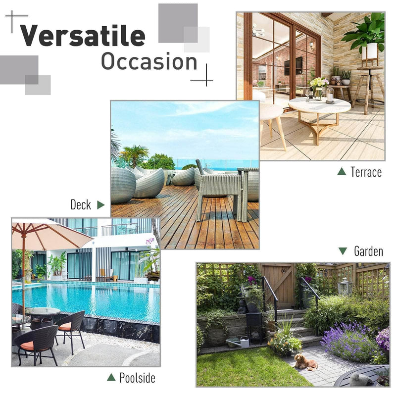 Aosom Sectional 3 Piece Outdoor Rattan Wicker Sectional Sofa with Tufted Cushions and a Coffee Table - Available in 3 Colours