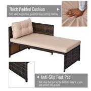 Aosom Sectional 3 Piece Outdoor Rattan Wicker Sectional Sofa with Tufted Cushions and a Coffee Table - Available in 3 Colours