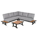 Aosom Sectional 4 Piece Outdoor Patio Corner Sectional Sofa with 2 Side Tables and a Coffee Table in Grey