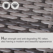 Aosom Sectional 5 Piece Outdoor Patio Rattan Wicker Curved Sectional Sofa with Coffee Table in Grey