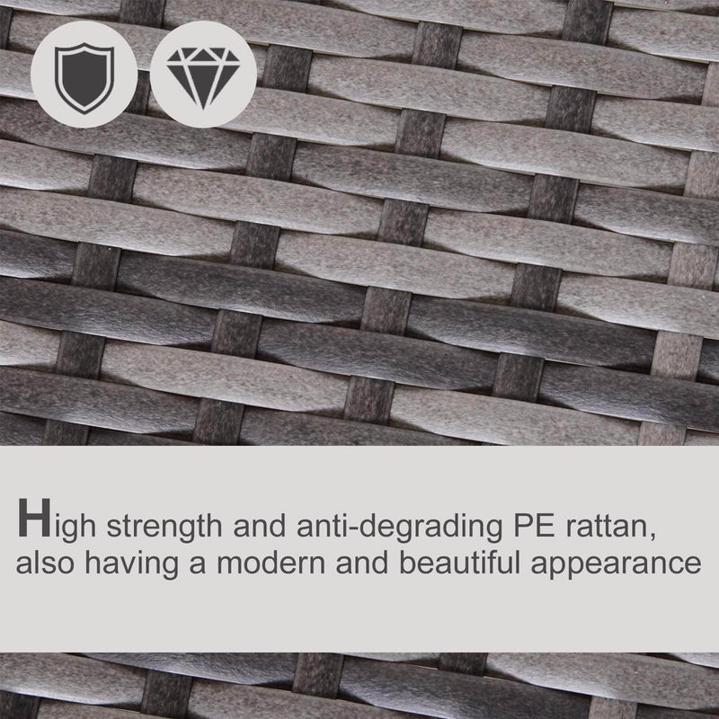 Aosom Sectional 5 Piece Outdoor Patio Rattan Wicker Curved Sectional Sofa with Coffee Table in Grey