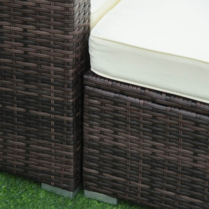 Aosom Sectional 5 Piece Outdoor Patio Rattan Wicker Modular Sectional Sofa Set with Coffee Table - Available in 2 Colours
