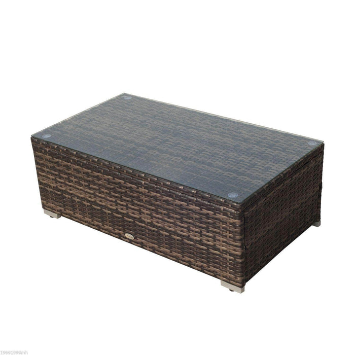 Aosom Sectional 5 Piece Outdoor Patio Rattan Wicker Modular Sectional Sofa Set with Coffee Table - Available in 2 Colours