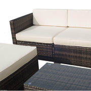 Aosom Sectional 5 Piece Outdoor Patio Rattan Wicker Modular Sectional Sofa Set with Coffee Table - Available in 2 Colours