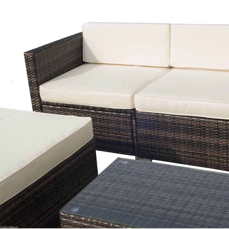 Aosom Sectional 5 Piece Outdoor Patio Rattan Wicker Modular Sectional Sofa Set with Coffee Table - Available in 2 Colours