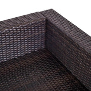 Aosom Sectional 6 Piece Outdoor Patio Wicker Rattan Modular Sectional Sofa with Coffee Table in Brown